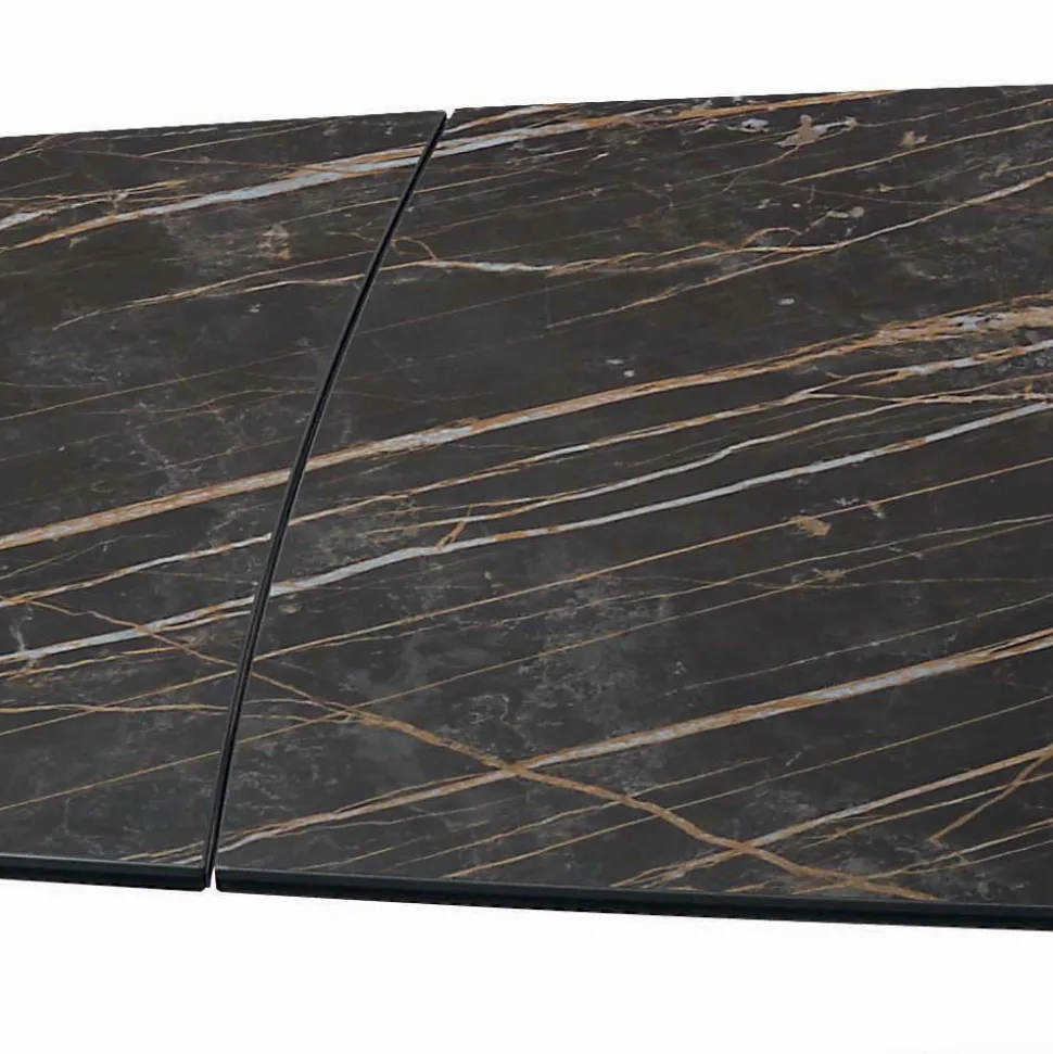 Tavolo da Soggiorno Allungabile con Piano a Botte in Ceramica Made in Italy - Occhiali