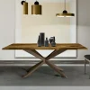 Tavolo da Soggiorno con Piano in Rovere e Resina Epossidica Colorata - Miklas