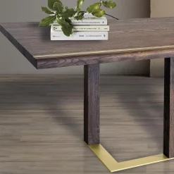 Tavolo da Soggiorno con Struttura in Legno di Rovere Nodato Made in Italy - Giusy