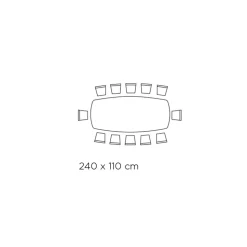 Tavolo da Soggiorno Fisso con Piano a Botte in Ceramica Made in Italy - Occhiali