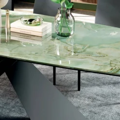 Tavolo da Soggiorno Fisso con Piano in Ceramica Realizzato in Italia - Ferie