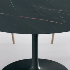 Tavolo da Soggiorno Rotondo Fisso in Laminato e Alluminio Made in Italy - Dollars