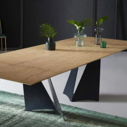 Tavolo Design Allungabile Fino a 294 cm in Legno e Metallo Made in Italy - Nuzzo