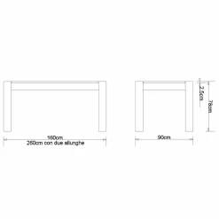 Tavolo design allungabile fino a 260cm in legno rovere canaletto Jacob