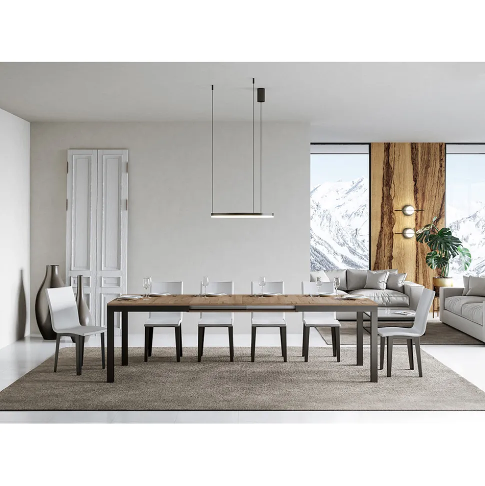 Tavolo Design con Piano in Legno Allungabile Fino a 440 cm Made in Italy - Foxy
