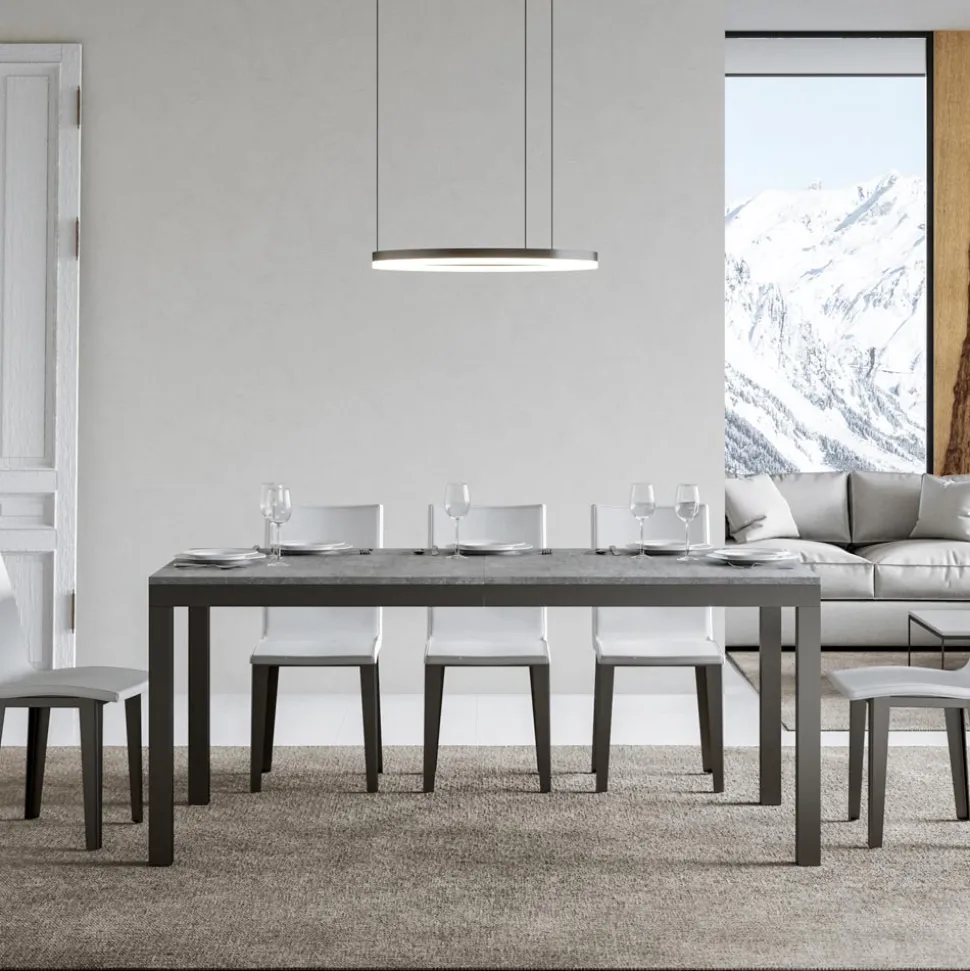 Tavolo Design con Piano in Legno Allungabile Fino a 440 cm Made in Italy - Foxy