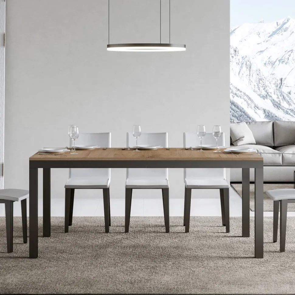 Tavolo Design con Piano in Legno Allungabile Fino a 440 cm Made in Italy - Foxy