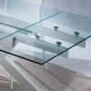 Tavolo di design allungabile in metallo e vetro temperato Mesa