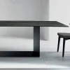 Tavolo di Design in Ceramica Noir Desir Opaco e Metallo Made in Italy – Moro