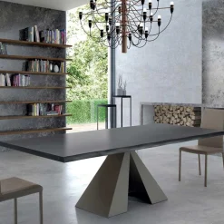 Tavolo di Design in Legno Impiallacciato e Acciaio Made in Italy – Dalmata