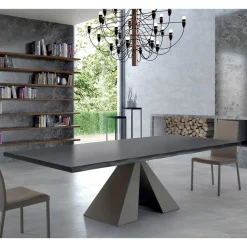 Tavolo di Design in Legno Impiallacciato e Acciaio Made in Italy – Dalmata