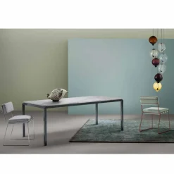 Tavolo di design in marmo bianco Bebop made in Italy