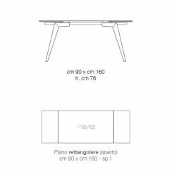 Tavolo estensibile in vetro e legno massello made in Italy, Dimitri