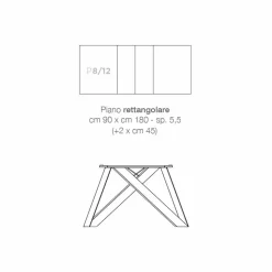Tavolo estensibile moderno in legno melaminico made in Italy, Wilmer