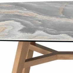 Tavolo Fisso a Botte in Ceramica e Legno di Frassino Made in Italy - Nord