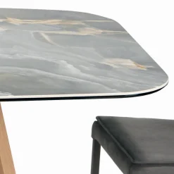 Tavolo Fisso a Botte in Ceramica e Legno di Frassino Made in Italy - Nord