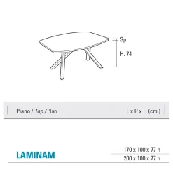 Tavolo Fisso a Botte in Laminam Calacatta Black Lucido - Dialogo