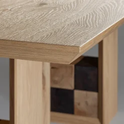 Tavolo Fisso con Basamento con Quadrotti Decorativi Made in Italy - Maugrim