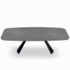Tavolo Fisso con Base in Acciaio Nero e Piano in Laminato Made in Italy - Occhiali