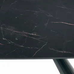 Tavolo Fisso con Base in Acciaio Nero e Piano in Laminato Made in Italy - Occhiali