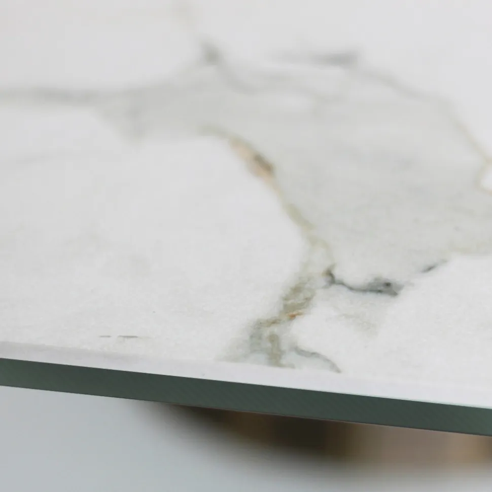 Tavolo Fisso con Base in Acciaio e Piano in Ceramica Made in Italy - Pantaloni