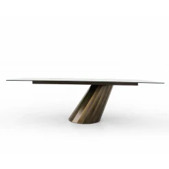 Tavolo Fisso con Base in Acciaio e Piano in Ceramica Made in Italy - Pantaloni