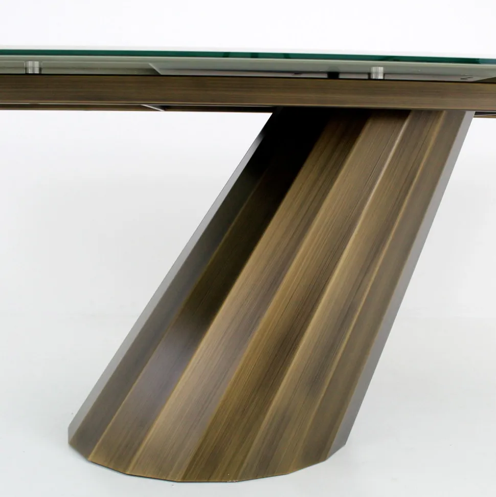 Tavolo Fisso con Base in Acciaio e Piano in Ceramica Made in Italy - Pantaloni