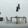 Tavolo Fisso con Piano Bisellato Noce Canaletto Made in Italy - Caspian