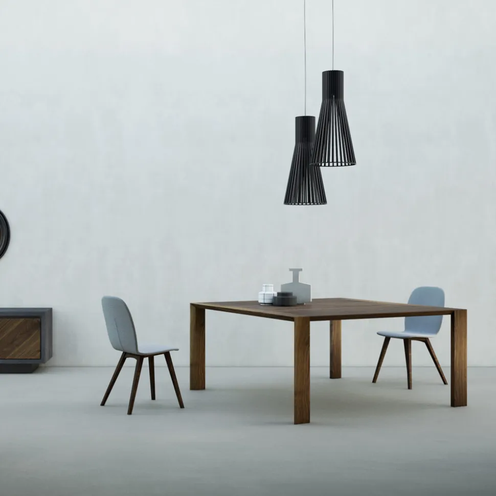 Tavolo Fisso con Piano Bisellato Noce Canaletto Made in Italy - Caspian