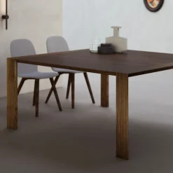 Tavolo Fisso con Piano Bisellato Noce Canaletto Made in Italy - Caspian