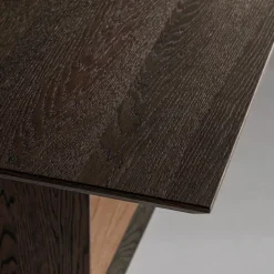Tavolo Fisso con Piano Bisellato e Basamento Bicolore Made in Italy - Jadis