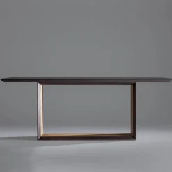 Tavolo Fisso con Piano Bisellato e Basamento Bicolore Made in Italy - Jadis