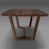 Tavolo Fisso con Piano Sagomato e Basamento in Legno Made in Italy - Digory