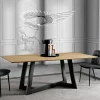 Tavolo Fisso da Pranzo con Piano in Legno Impiallacciato Made in Italy - Tecna