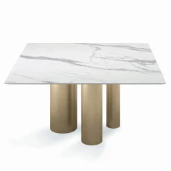 Tavolo Fisso Quadrato in Laminato e Acciaio Made in Italy - Forbici