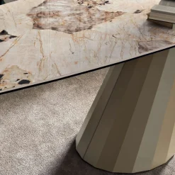 Tavolo Fisso Rettangolare in Acciaio e Ceramica Made in Italy - Pantaloni