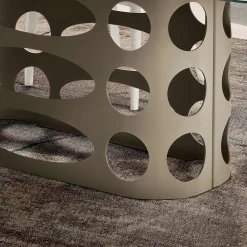 Tavolo Fisso 210x110 cm con Piano in Vetro Rigato Made in Italy - Tano