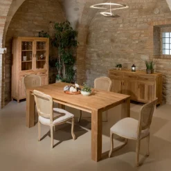 Tavolo Fisso 190x100 cm da Soggiorno Realizzato in Legno Teak Massello - Fiamminga