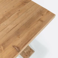 Tavolo Fisso 240x100 cm in Legno di Pino Naturale Invecchiato - Africo