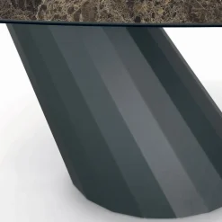 Tavolo in Ceramica e Basamento Finitura Grafite Made in Italy - Pantaloni