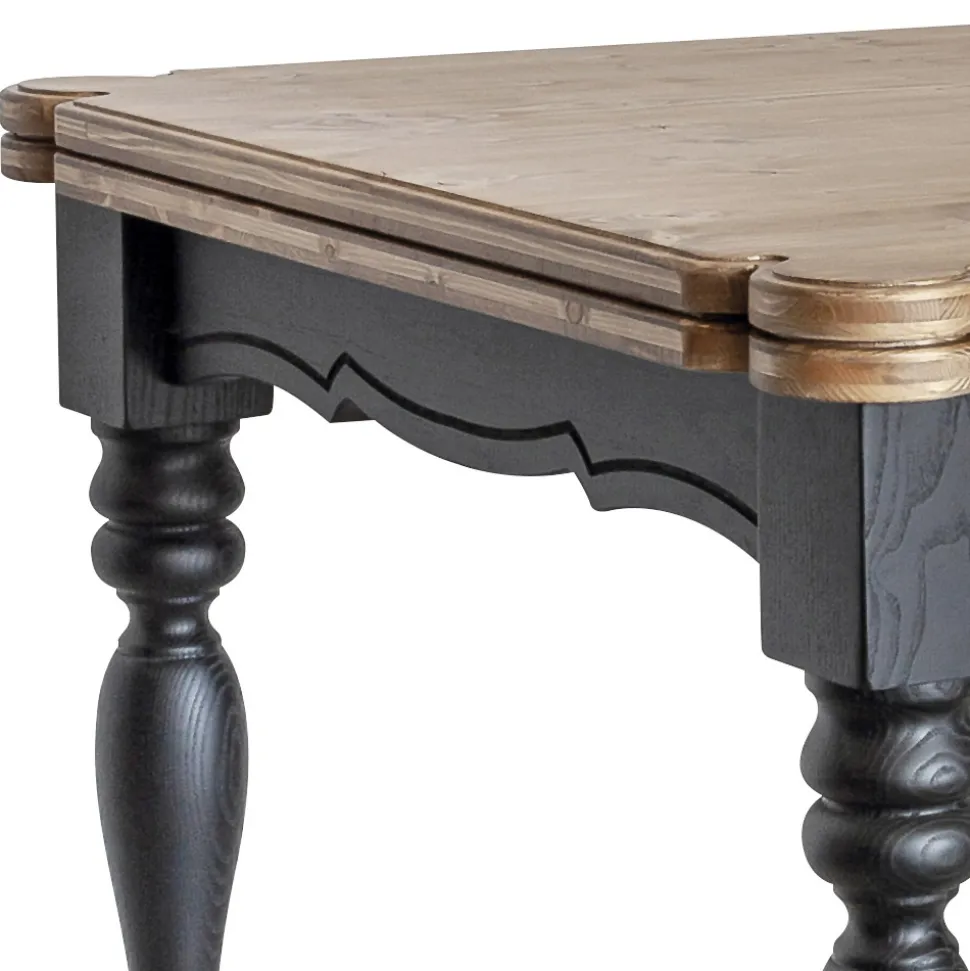 Tavolo Indoor Allungabile in Abete con Angoli Sagomati e Intarsi Made in Italy – Faramir