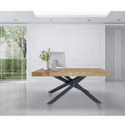 Tavolo Indoor Allungabile in Legno Massello e Metallo Made in Italy – Khal