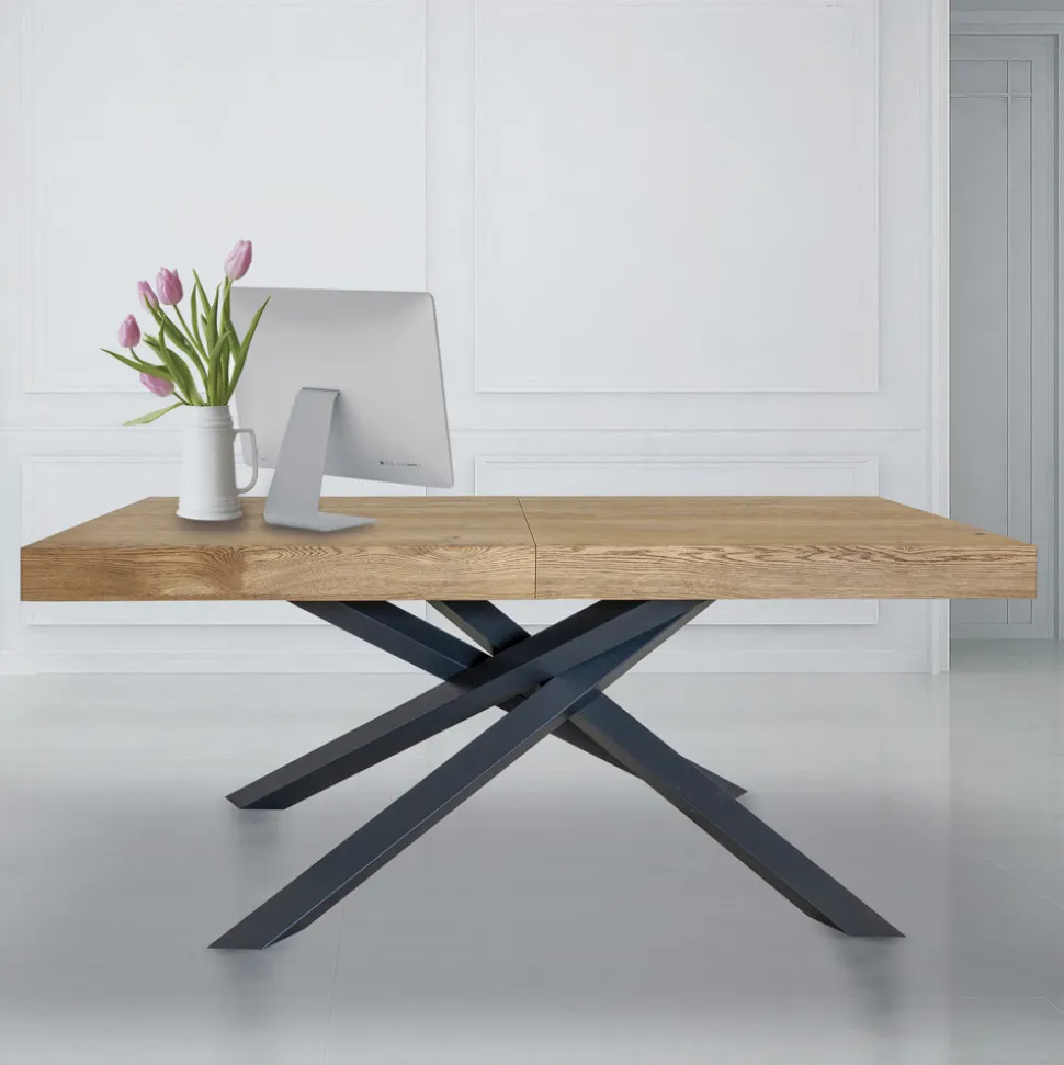 Tavolo Indoor Allungabile in Legno Massello e Metallo Made in Italy – Khal