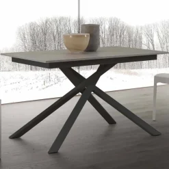 Tavolo in legno allungabile fino a 190 cm con base incrociata Lecce