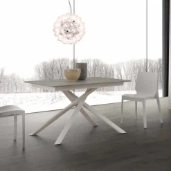 Tavolo in legno allungabile fino a 190 cm con base incrociata Lecce