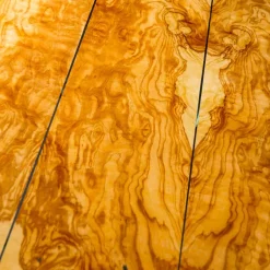 Tavolo in legno di olivo e vetro tondo Portofino