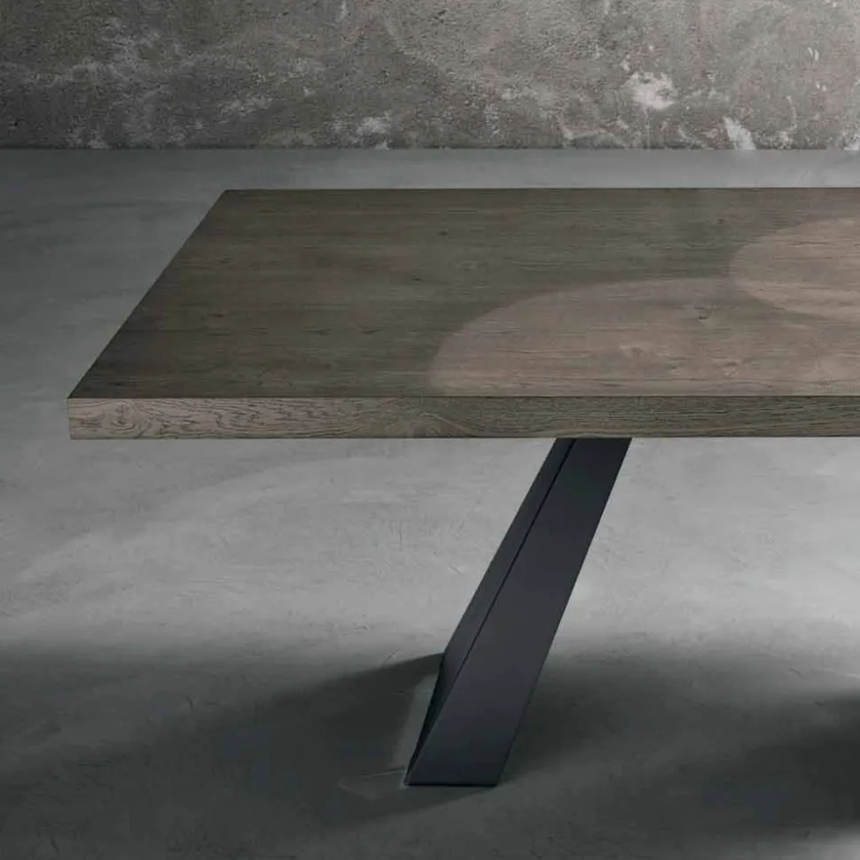 Tavolo in Legno Rovere Nodato Moderno Made in Italy - Zerba