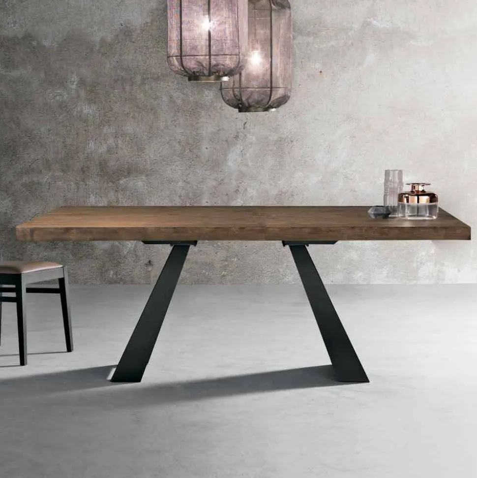 Tavolo in Legno Rovere Nodato Moderno Made in Italy - Zerba