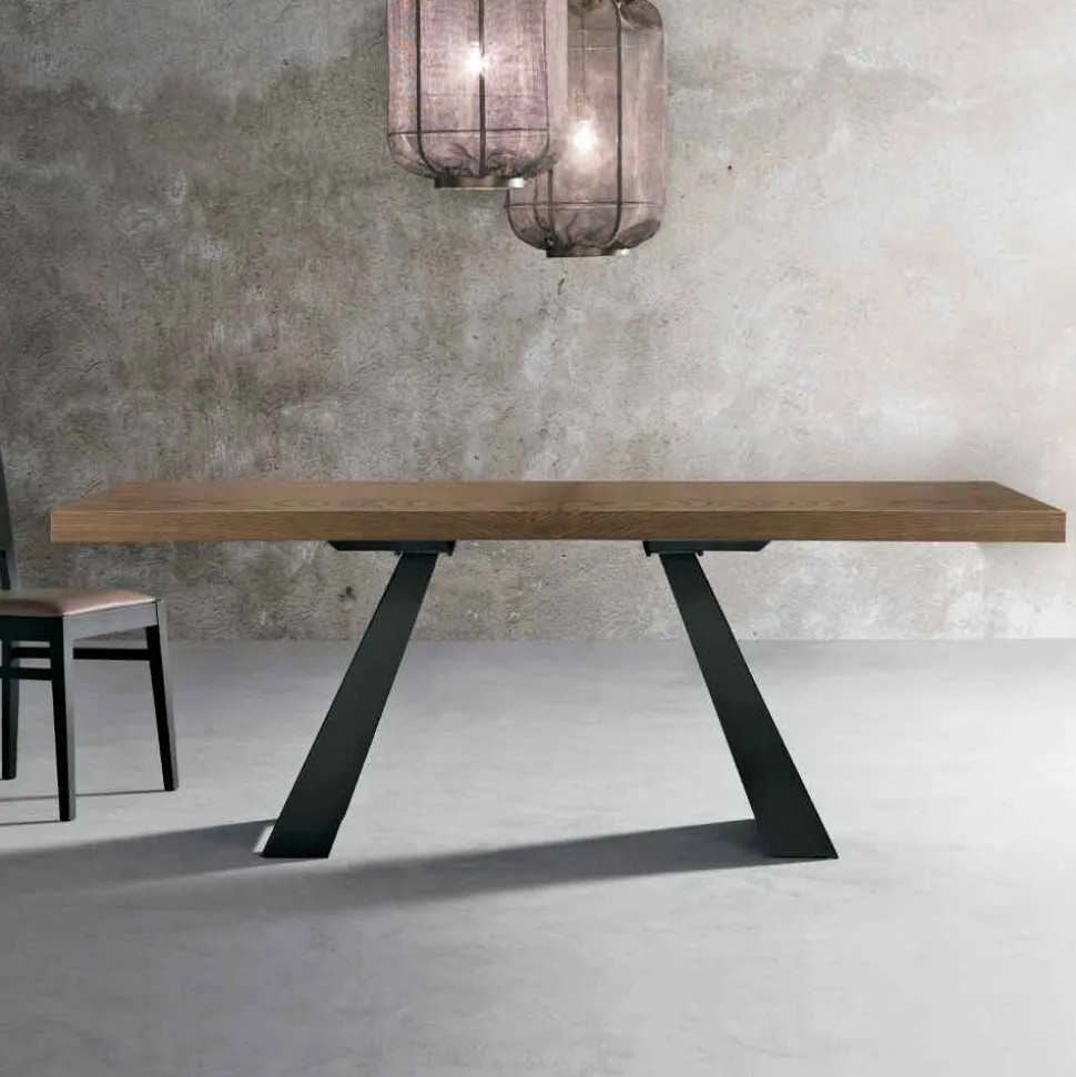 Tavolo in Legno Rovere Nodato Moderno Made in Italy - Zerba
