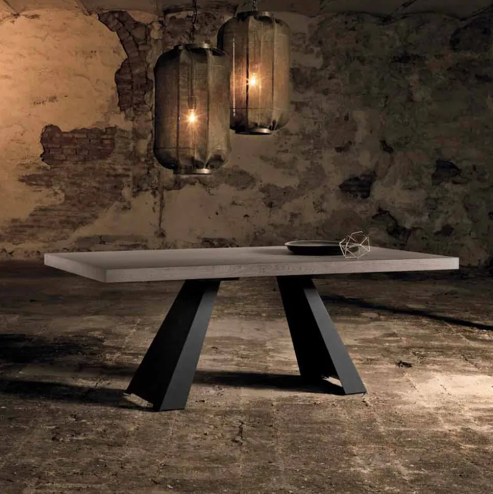 Tavolo in Legno Rovere Nodato Moderno Made in Italy - Zerba